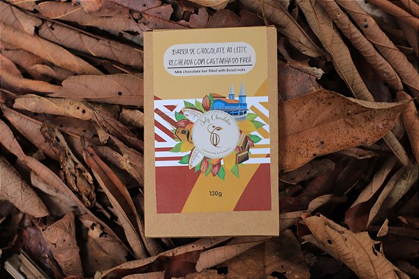 Barra de Chocolate Ao Leite recheada com Castanha do Pará - 150g