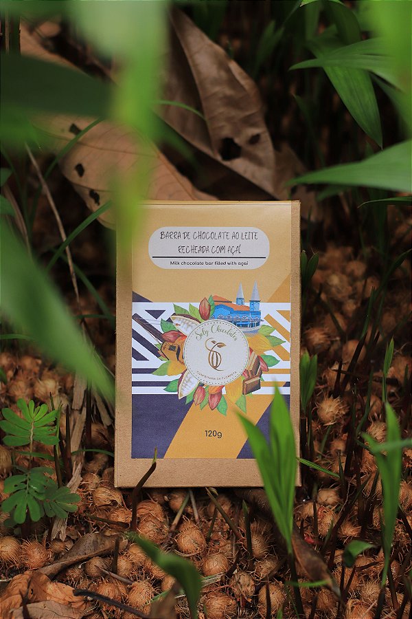 Barra de Chocolate Ao Leite Recheada com Açaí - 150g