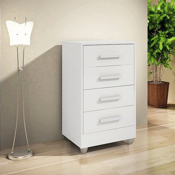 Cômoda Quarto Multiuso Compacta 4 Gavetas Frete