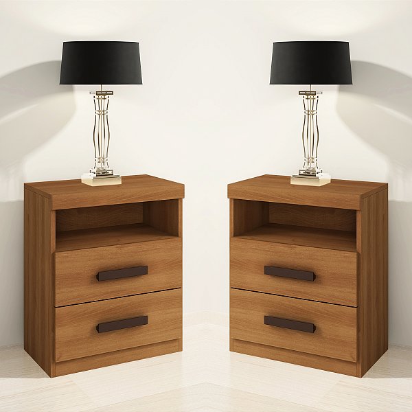 Kit 2 Mesas de Cabeceira Criado Compacto Quarto Cama Frete