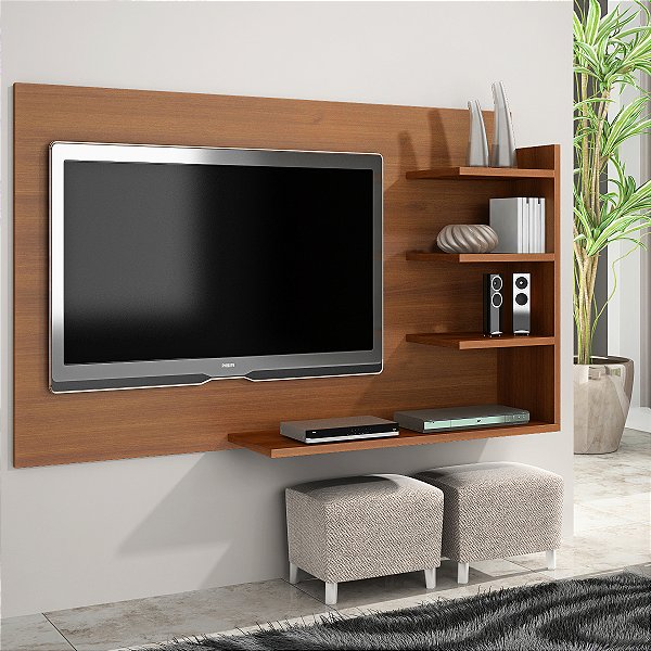 Painel de Parede para Tv Sala Elegante 4 Prateleira Frete
