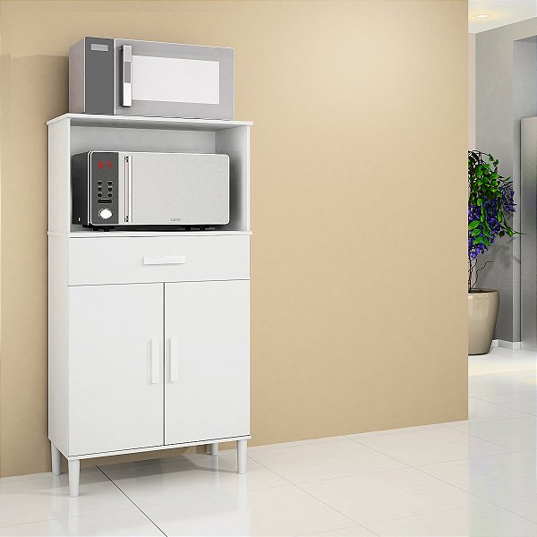 Balcão Armário Organizador Microondas e Forno Duplo