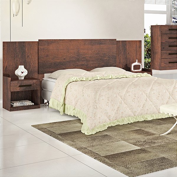 Cabeceira para Cama Box Casal Com 2 Mesas de Canto