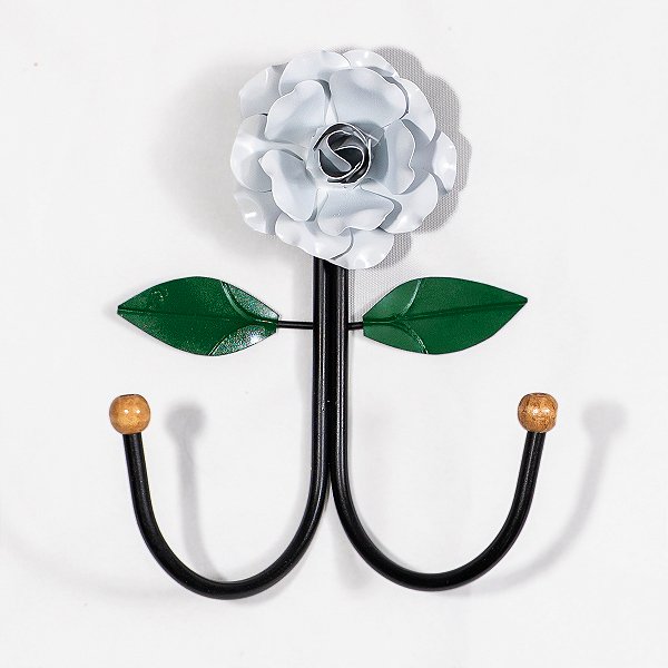 Cabideiro de Parede Cabide Para Roupas 2 Ganchos Flor