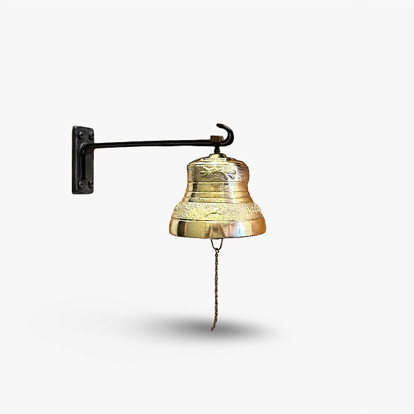 Sino de Bronze Bordado com Suporte para Parede/Teto - 1,5 Kg