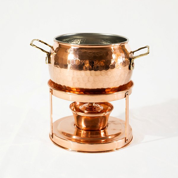 Conjunto para Fondue Rechaud em Cobre Puro Artesanal 500ml