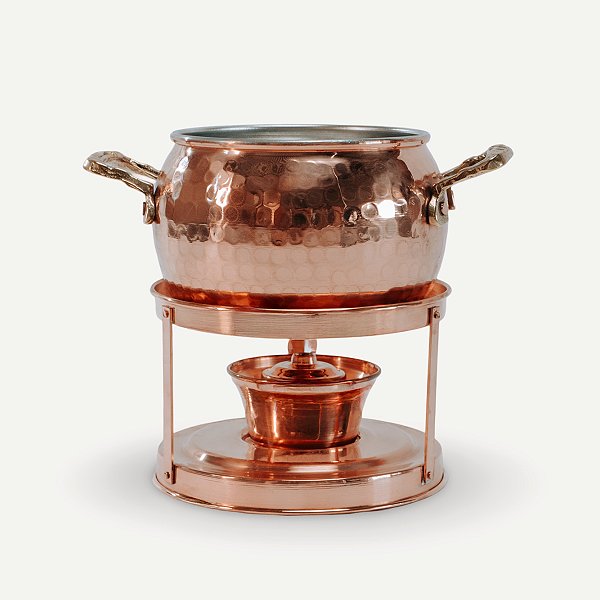 Conjunto para Fondue Rechaud em Cobre Puro Artesanal 700ml