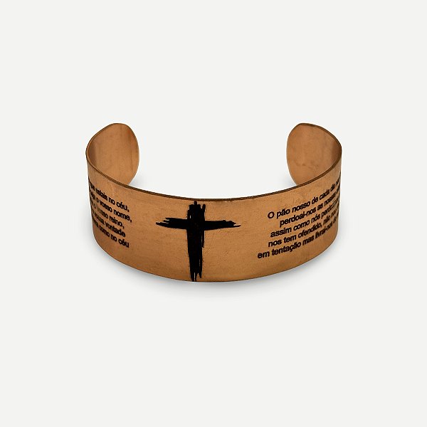 Bracelete Pulseira Cobre Puro Masculina Feminina Cruz Cristo