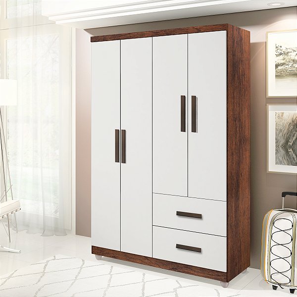 Guarda Roupa Solteiro Infantil Grande 4 Portas