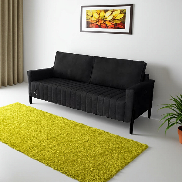 Sofá Living - 2,10m - Tec.Platinum (Preto)