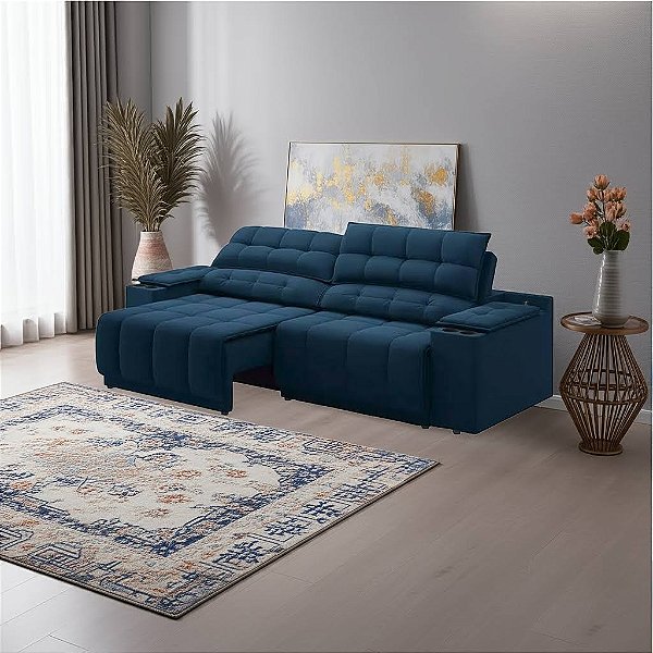 Sofá Estilo Moderno - 2,30m - Velosuede (Petroleo)