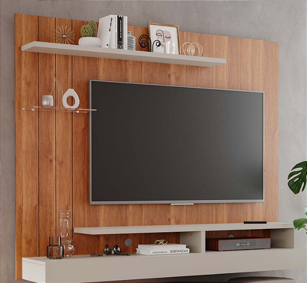 Painel -- Plus - com nicho - Cinamomo/Off White