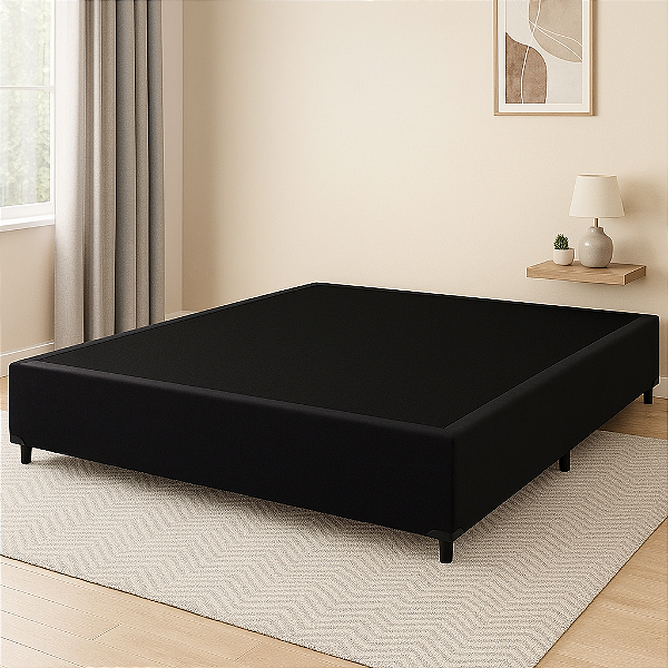 Base Box - King  - (1,92x2,03x0.25) - Suede Preto