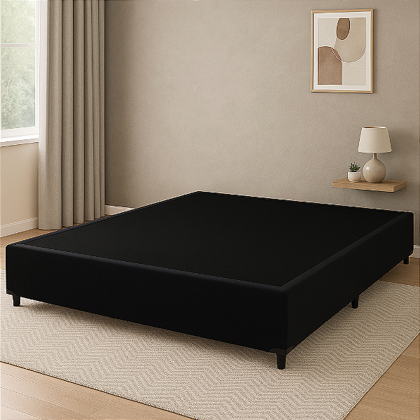 Base Box - Queen - (1,58x1.98x0.30) - Suede Preto