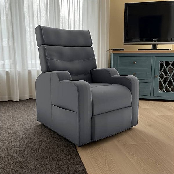 Poltrona -  MX-74 - Veludo (Cinza)