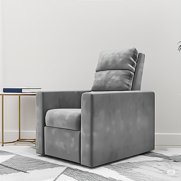 Poltrona - MX -14 - Veludo  (Cinza)