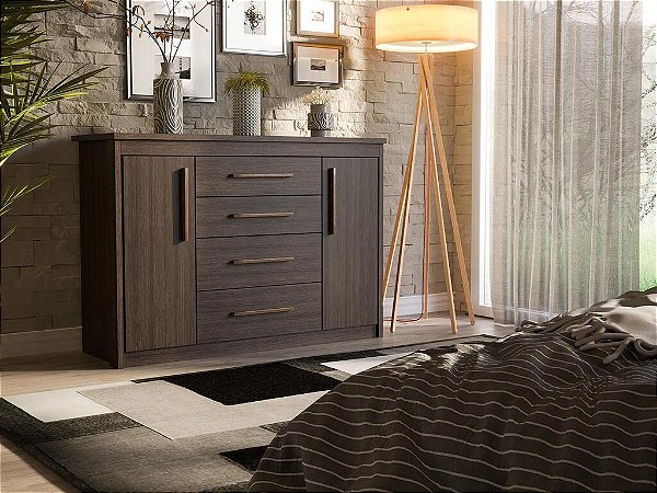 Cômoda - 2P 4G  - Elegance - Capuccino Wood