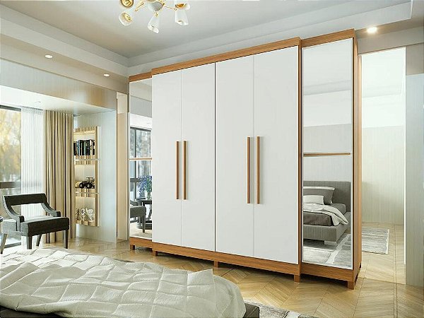 Guarda Roupa - 6P 6G  - Imperial - Freijó e Off-White