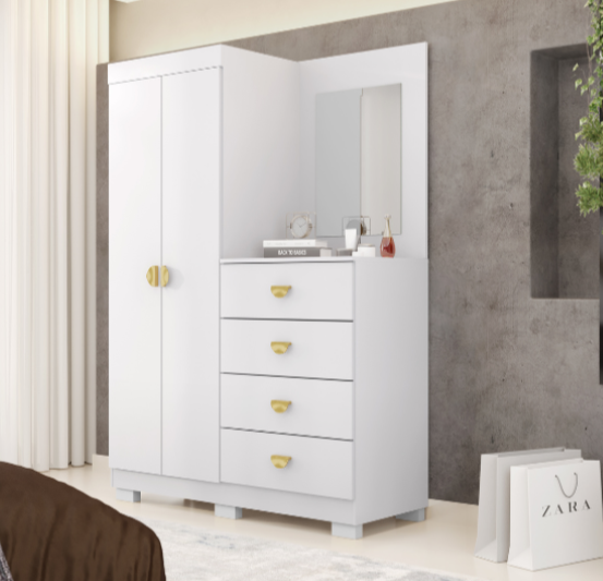 Cômoda Roupeiro - Cristal -  Branco
