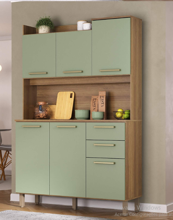 Cozinha Compacta 351 - 6P - 1,20M  -  Verde mar