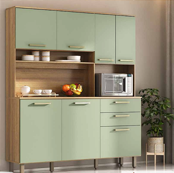 Cozinha Compacta 353 - 7P - 1,65M  - Verde Mar