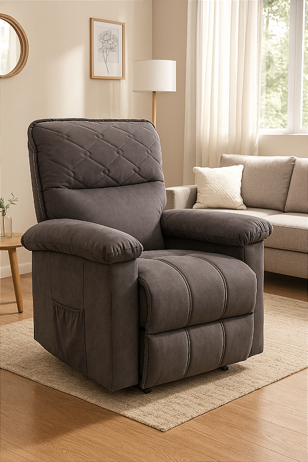 Poltrona - Do Papai Reclinável - Gávea -  Tec.Platinum  (Grafite)