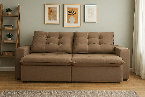 Sofá - Magnum - 2,00m - Tec.Platinum (Bege)