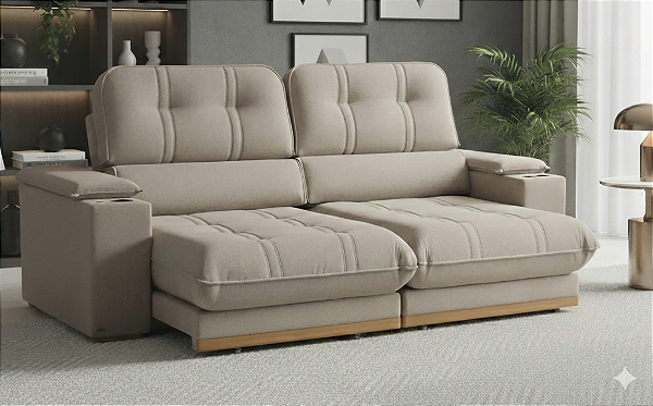 Sofá - Bellus -2,40m - (Bi - Partido) - Tec.Platinum