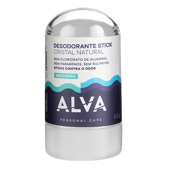 Desodorante Alva Cristal S/Alumínio 60g cada 100% Natural - Vegano