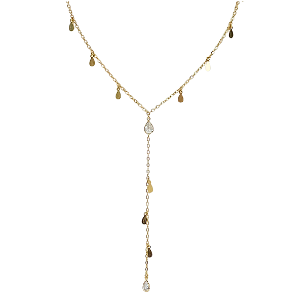 COLAR GRAVATINHA COM PINGENTES DOURADOS LISOS E COM ZIRCÔNIAS