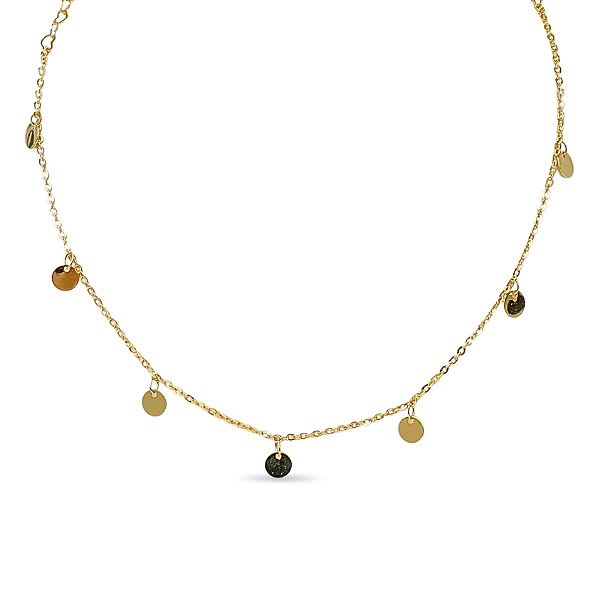 COLAR CHOKER MOEDAS PLANAS DOURADAS