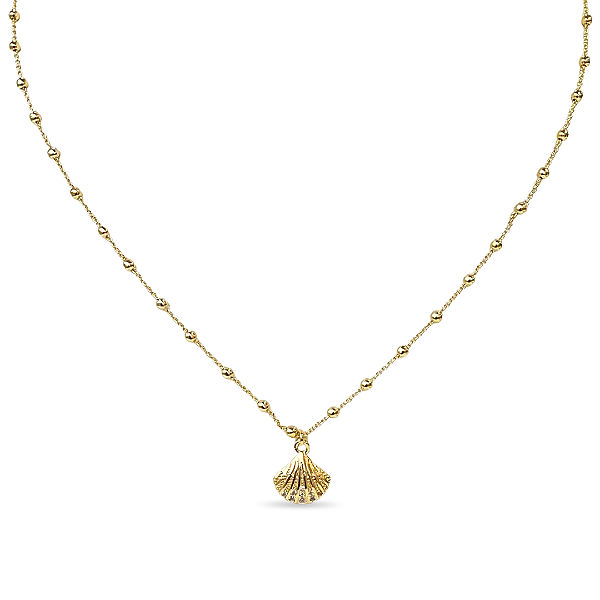 COLAR COM MINI ESFERAS CONCHA DO MAR