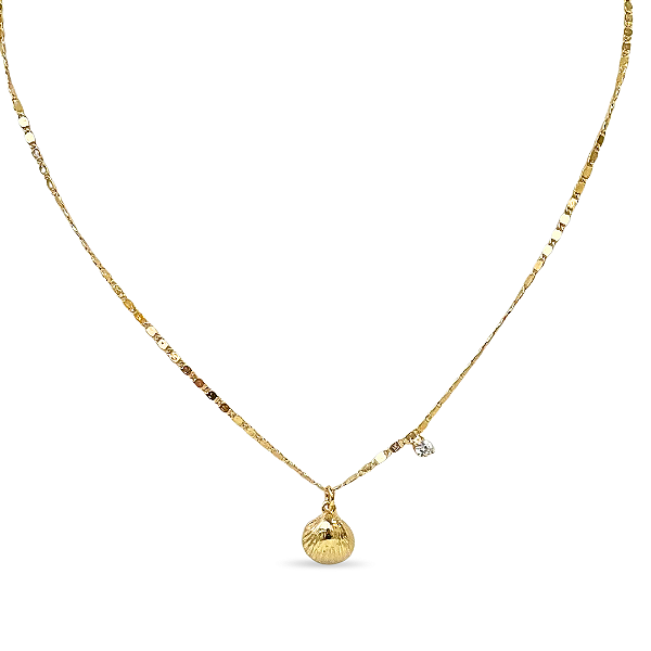 COLAR CONCHA DO MAR COM PONTO DE LUZ