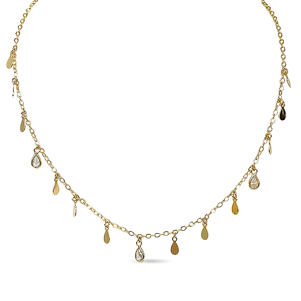 COLAR CHOKER GOTAS DE ZIRCÔNIA