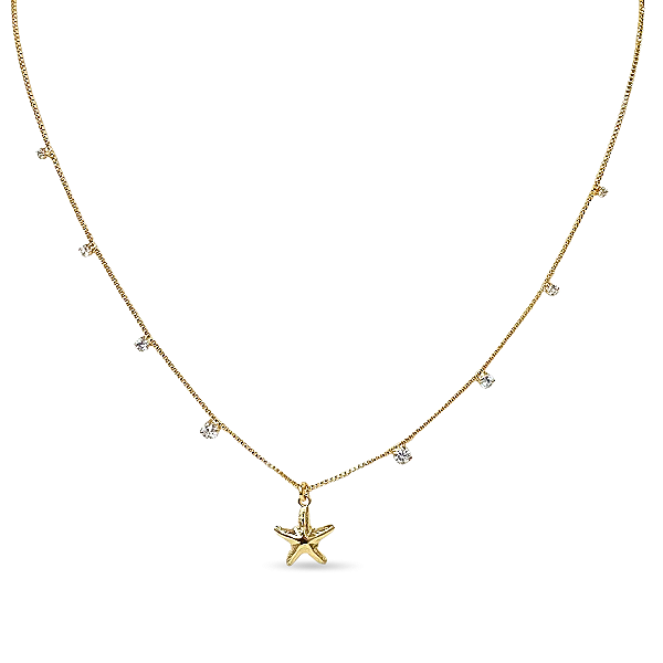 COLAR ESTRELA DO MAR PONTOS DE LUZ ZIRCÔNIAS