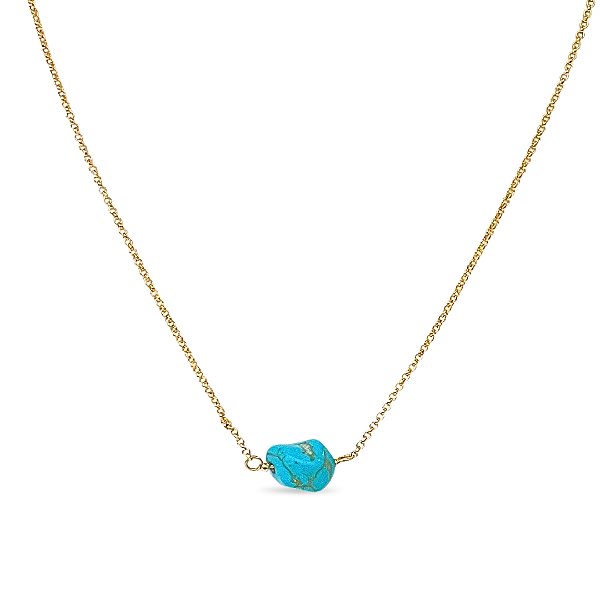 COLAR COM PINGENTE TURQUESA NATURAL