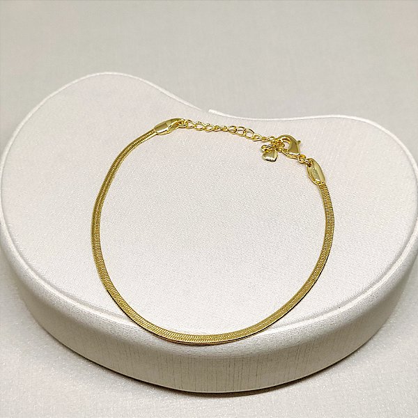 PULSEIRA MALHA FITA 2MM BANHADA OURO 18K - LINHA ESSENCIAL