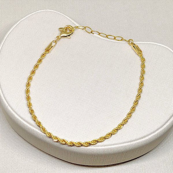 PULSEIRA CORDÃO BAIANO 2MM BANHADA OURO 18K - LINHA ESSENCIAL