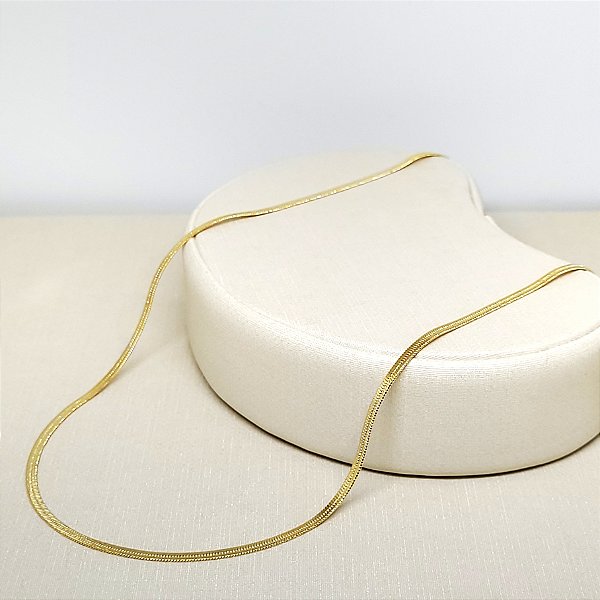 COLAR MALHA FITA 2MM BANHADO OURO 18K - LINHA ESSENCIAL
