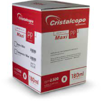 COPO PP 180ML BRANCO CAIXA C/ 2500UN COM 180 BR CRISTALCOPOO