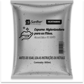 ALCOOL ANTISSEPTICO ESPUMA 800ML TITANIUM SANTHER