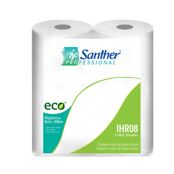 PAPEL HIGIÊNICO ROLÃO FOLHA SIMPLES 8X300M INOVATTA ECO IHR08