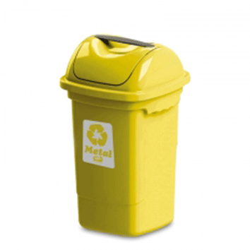 LIXEIRA 30L C/ TAMPA BASCULANTE P/COLETA SELETIVA AMARELO PLASVALE