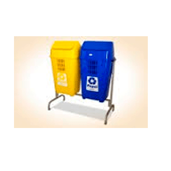 SUPORTE P/ 2 LIXEIRAS P/COLETA SELETIVA PLASVALE