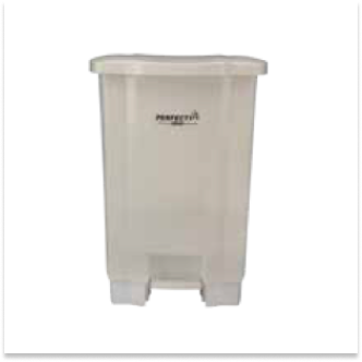 LIXEIRA COM PEDAL 50 LTS BRANCA PERFECT