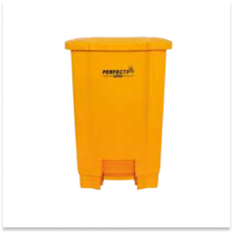 LIXEIRA COM PEDAL 50 LTS AMARELA PERFECT