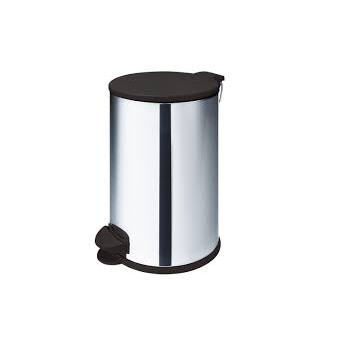 LIXEIRA 12L C/ COM PEDAL INOX PRETO MARTINAZZO