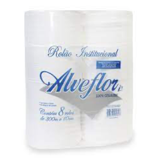 PAPEL HIGIÊNICO ROLÃO FOLHA SIMPLES 8X300M ALVEFLOR