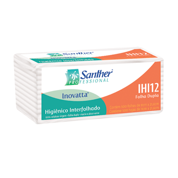 PAPEL HIGIÊNICO INTERFOLHA FOLHA DUPLA V-FOLD 10X221CM 12000 FOLHAS INOVATTA