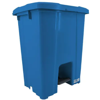CESTO PLÁSTICO 30L QUADRADO C/ PEDAL E ARO INTERNO AZUL